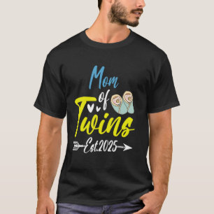MAMA von Twins Baby Shower 2025 Boy Girl Pregnancy T-Shirt