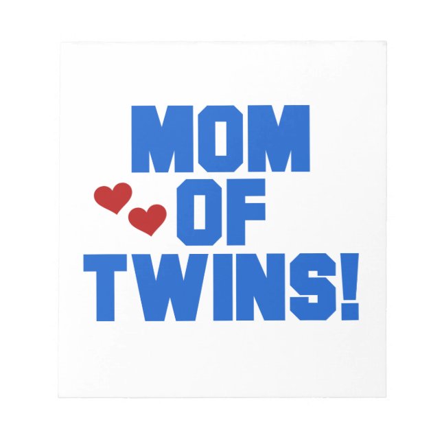Mama von Twins Blauer Text Geschenke Notizblock (Vorderseite)