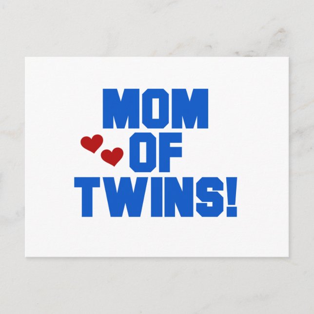 Mama von Twins-Blue-Text-Hemden und Geschenken Postkarte (Vorderseite)