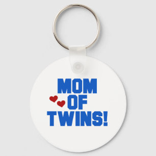 Mama von Twins-Blue-Text-Hemden und Geschenken Schlüsselanhänger