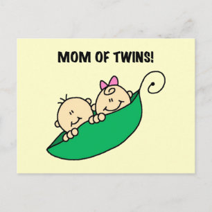 Mama von Twins-Erbsen in einem Pod-Trikots und Ges Postkarte