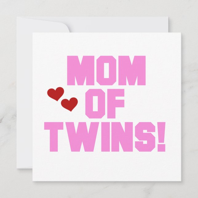 Mama von Twins Pink Text Geschenke (Vorderseite)