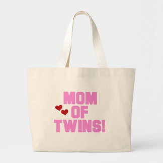 Mama von Twins-Pink-Texthemden und Geschenken Jumbo Stoffbeutel