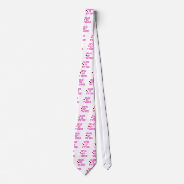 Mama von Twins-Pink-Texthemden und Geschenken Krawatte (Vorderseite)