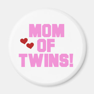 Mama von Twins-Pink-Texthemden und Geschenken Magnet