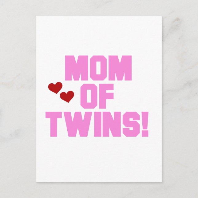 Mama von Twins-Pink-Texthemden und Geschenken Postkarte (Vorderseite)