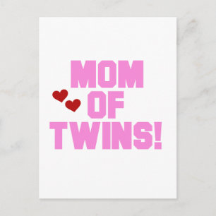 Mama von Twins-Pink-Texthemden und Geschenken Postkarte