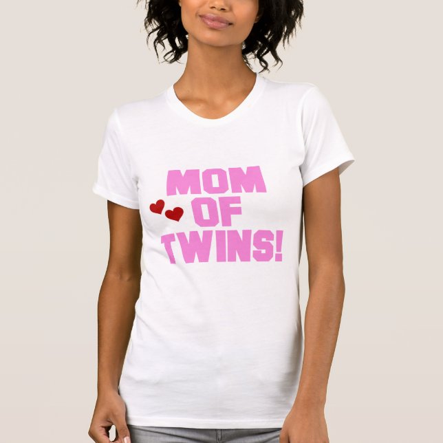 Mama von Twins-Pink-Texthemden und Geschenken T-Shirt (Vorderseite)