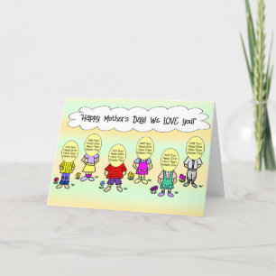 Mama von uns Kinder Funny Cartoon Card Karte