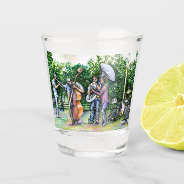 Mama warnte mich nie vor Tuba-Spielern Schnapsglas (Vorderseite)