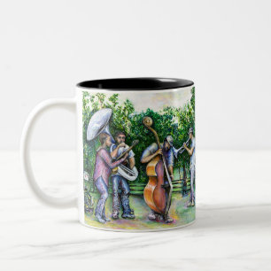 Mama warnte mich nie vor Tuba-Spielern Zweifarbige Tasse