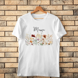 Mama Wasserfarbe Wildblume Hübsche Blumenmuster Tri-Blend Shirt