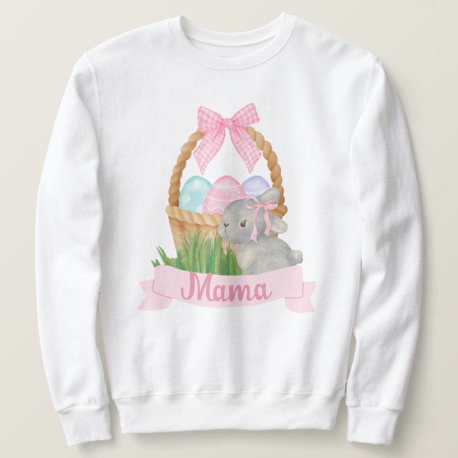 Mama Watercolor Pink Osterkorb Sweatshirt (Design vorne)