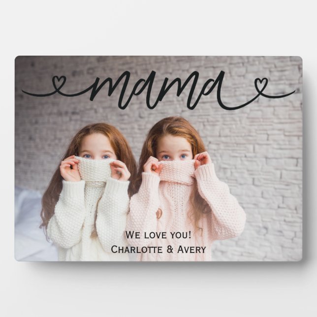 Mama We Liebe Sie Personalisiert Foto Plaque Fotoplatte (Vorderseite)