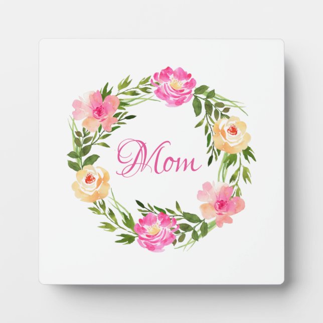 Mama Weibliche Flora Mum Personalisierte Farbe Was Fotoplatte (Vorderseite)