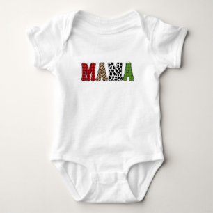 Mama Weihnachten Karomuster Design Baby Strampler