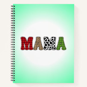 Mama Weihnachten Karomuster Design Notizbuch