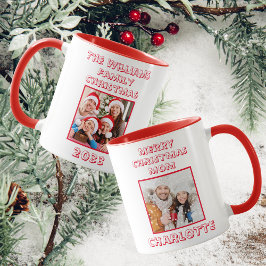Mama Weihnachts Foto Rot & Weiß Tasse