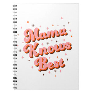 Mama weiß am besten Pink Brown Süße Retro-Buchstab Notizblock