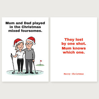 Mama weiß Bescheid: Golf-Weihnachtskarte Karte