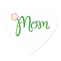 Mama Weißer Herzsticker