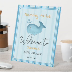 Mama-werdende Süße-Wal-Baby-Party-Willkommen Sockelschild
