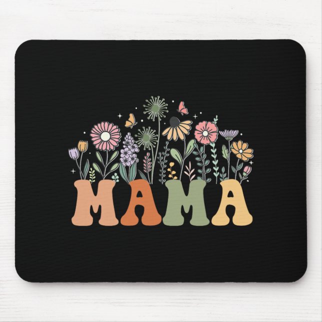 Mama Wildflower Floral Birthday Baby Shower New Ma Mousepad (Vorne)
