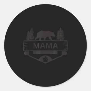 Mama Wildtier Bär Wandern Camping Skifahren  Runder Aufkleber