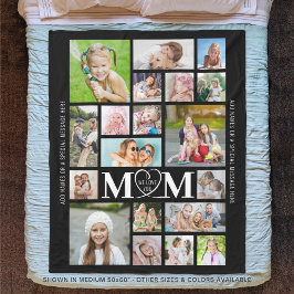 MAMA WIR LIEBE SIE 19 FotoCollage Custom Color Fle Fleecedecke