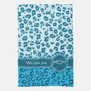 Mama wir Liebe Sie blaue Leoparden Küchentücher dr