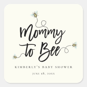 Mama wird Baby-Dusche Quadratischer Aufkleber