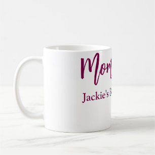 Mama-wird-Baby-Party-Name-Datum-rosa-einfach-minim Kaffeetasse