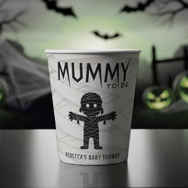 Mama wird Halloween-Kinderdusche Pappbecher (Mummy to Be Halloween Baby Shower Paper Cups
)