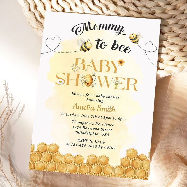 Mama wird zur Biene Baby Shower Einladung (Von Creator hochgeladen)
