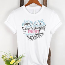 Mama Word Cloud Blue und Pink Heart