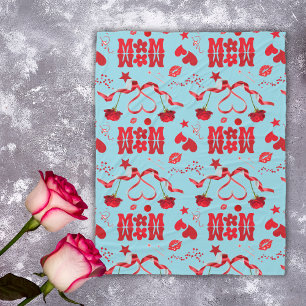 MAMA/WOW: Eine Liebe in Rot auf Blau Fleecedecke