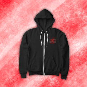 MAMA WOW grau auf rot   Hoodie