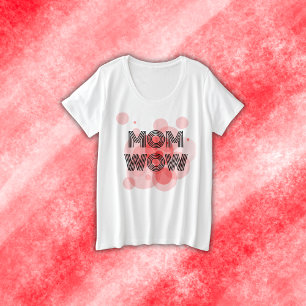MAMA WOW schwarz auf rot Große Größe T-Shirt