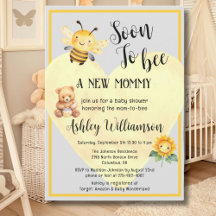Mama-zu-Bee Honey Bear Baby Dusche Einladung