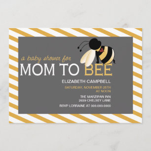 Mama-zu-BIENE Babyparty-Einladung - Bienenwabe Einladung