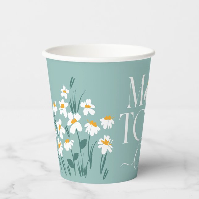 Mama zu duschen Blütenbaby dusche neues Baby Pappbecher (Vorderseite)