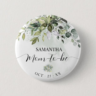 Mama zu Eucalyptus Greenery Baby Shower Button