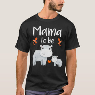 Mama zu Hippo Baby Dusche Süße Tier T-Shirt