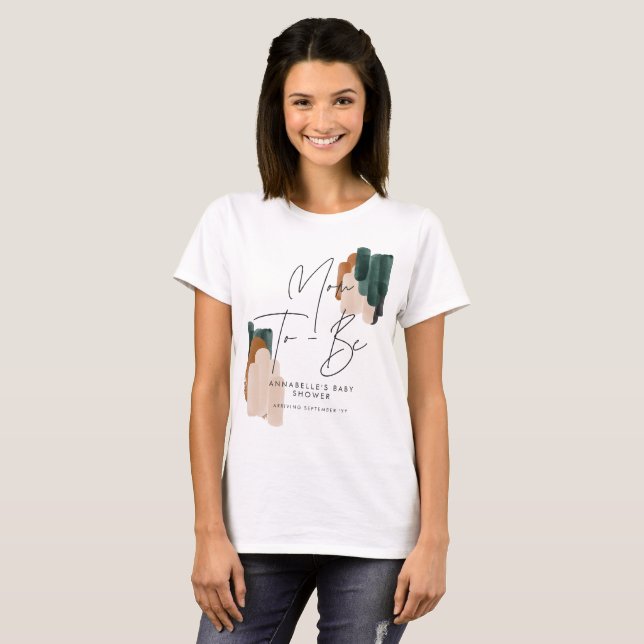 Mama zu moderner Terrakotta grün gestrichen T-Shirt (Vorne ganz)