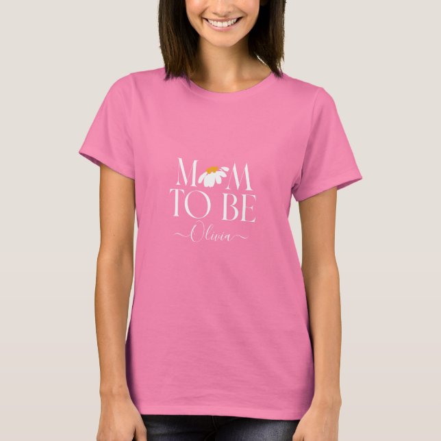 Mama zu werden Blütenbaby Dusche Neues Babygeschen T-Shirt (Vorderseite)