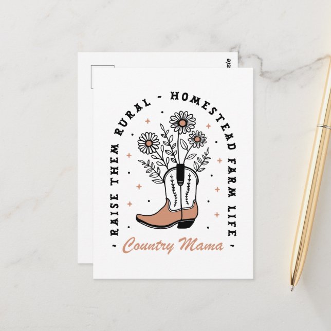 Mama züchtet sie auf dem Bauernhof Postkarte (Vorderseite/Rückseite Beispiel)