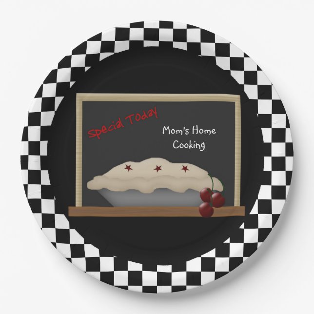 Mama Zuhause Cooking Paper Plate Pappteller (Vorderseite)