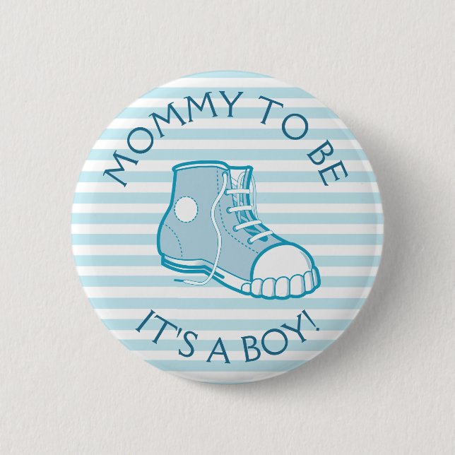 Mama zum Babyduschknopf mit Niedlichem Kinderschuh Button (Vorderseite)