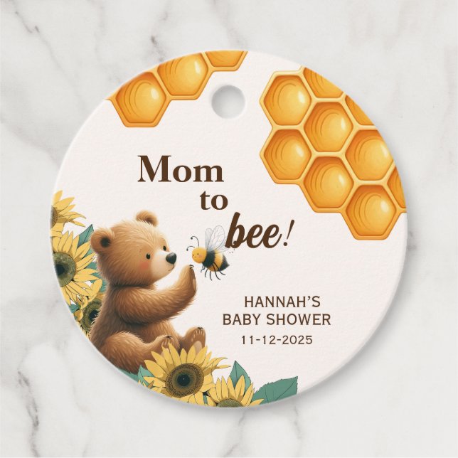 Mama zum Bedienen einer Baby-Dusche Geschenkanhänger (Vorderseite)