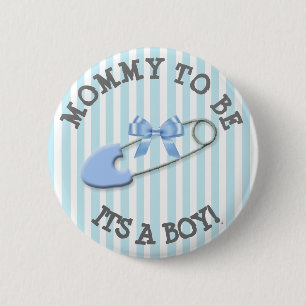 Mama, zum blaue gestreifte button